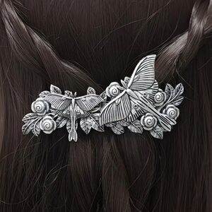NEW Silver Butterfly  Moth Hair Clip